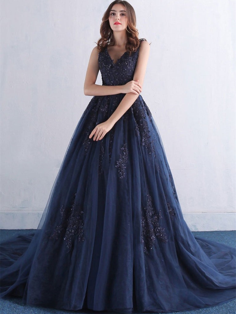 Illusion Navy Lace Long Sleeve Layered Satin Formal Gown | Designer evening  gowns, Long gown dress, Dresses formal elegant